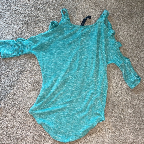 Jessica Simpson Teal Three Quarter Long Sleeve Shirt Size small - Picture 3 of 3
